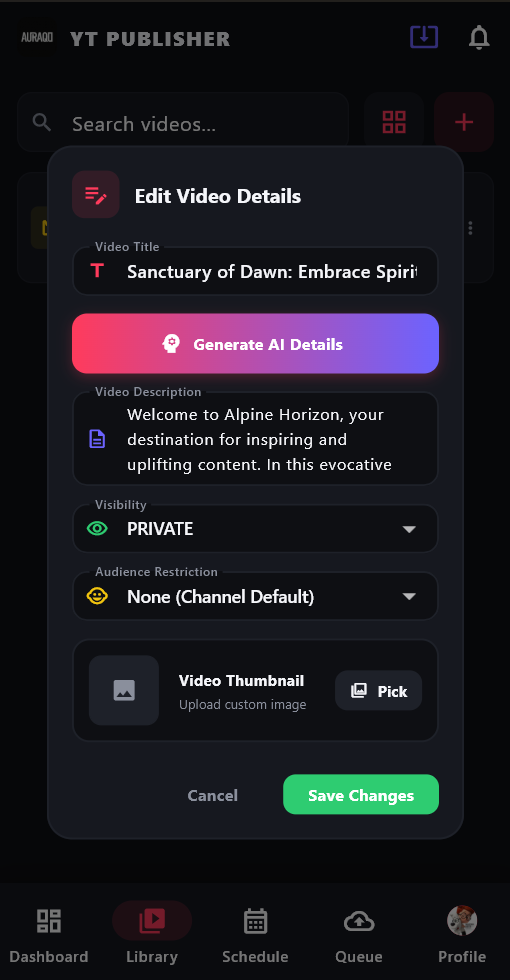 AI Metadata Editor Modal